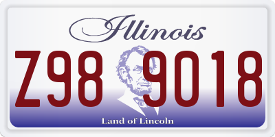 IL license plate Z989018