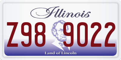 IL license plate Z989022