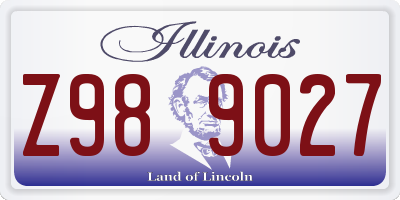 IL license plate Z989027