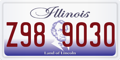 IL license plate Z989030