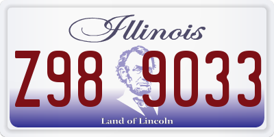 IL license plate Z989033