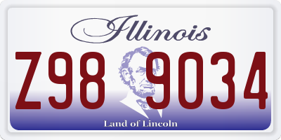 IL license plate Z989034