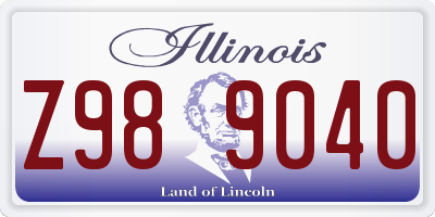 IL license plate Z989040