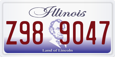 IL license plate Z989047