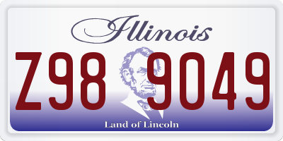 IL license plate Z989049