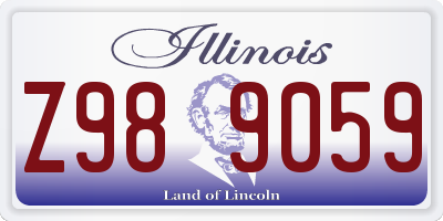 IL license plate Z989059