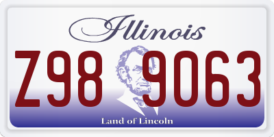 IL license plate Z989063