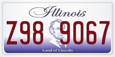 IL license plate Z989067