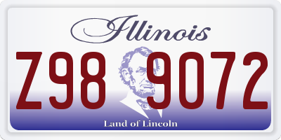 IL license plate Z989072