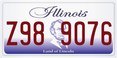 IL license plate Z989076