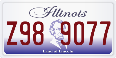 IL license plate Z989077