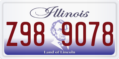 IL license plate Z989078