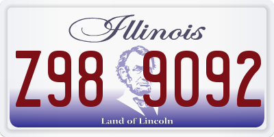 IL license plate Z989092