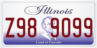 IL license plate Z989099