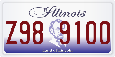 IL license plate Z989100