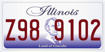 IL license plate Z989102