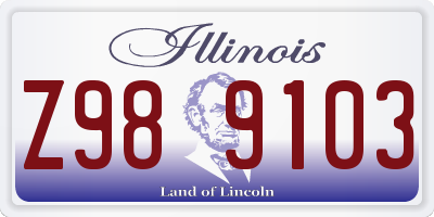 IL license plate Z989103