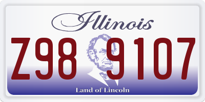 IL license plate Z989107