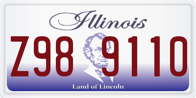 IL license plate Z989110