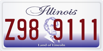 IL license plate Z989111