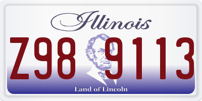 IL license plate Z989113