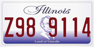 IL license plate Z989114