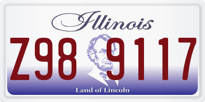 IL license plate Z989117