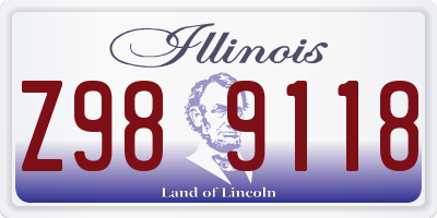 IL license plate Z989118