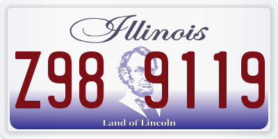 IL license plate Z989119