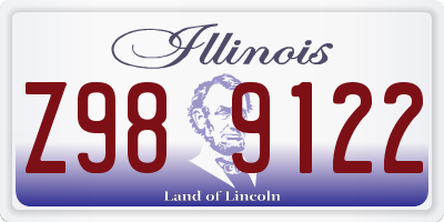 IL license plate Z989122