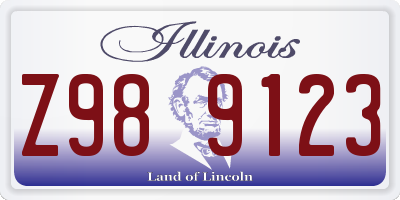 IL license plate Z989123