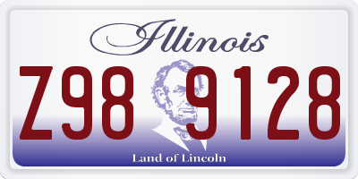 IL license plate Z989128