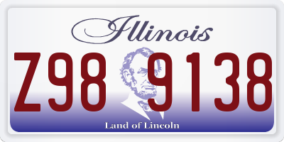 IL license plate Z989138