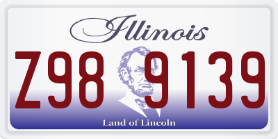 IL license plate Z989139