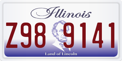 IL license plate Z989141