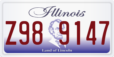 IL license plate Z989147