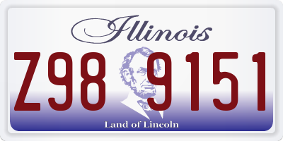 IL license plate Z989151