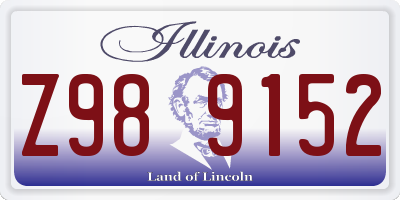 IL license plate Z989152