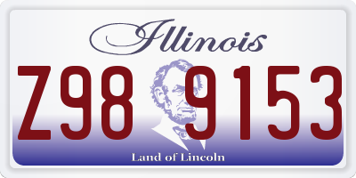 IL license plate Z989153