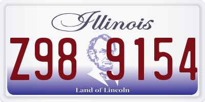 IL license plate Z989154