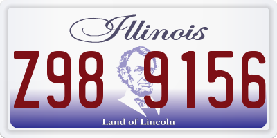 IL license plate Z989156