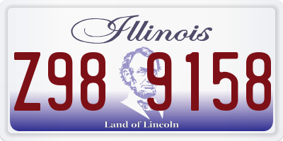 IL license plate Z989158