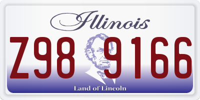 IL license plate Z989166