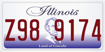 IL license plate Z989174