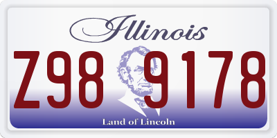 IL license plate Z989178