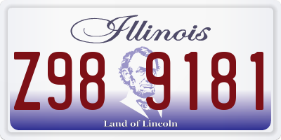 IL license plate Z989181