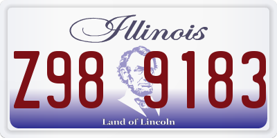 IL license plate Z989183