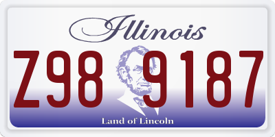 IL license plate Z989187