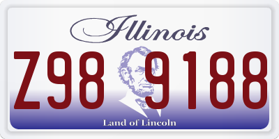 IL license plate Z989188