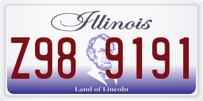 IL license plate Z989191